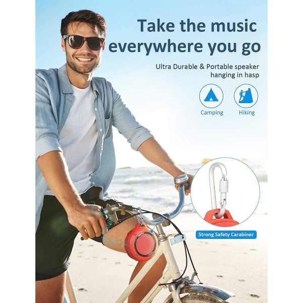 Sykkel Bluetooth-høyttaler Bil Utendørs Sport Lyd Mini Bærbar Mobiltelefon Kort Subwoofer Red