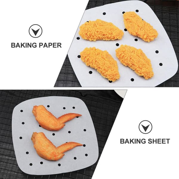 100 ark bagepapir, non-stick airfryer-puder, oliedrænende papir