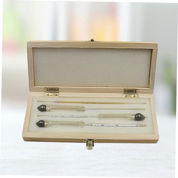 4 stk. alkoholtester kombination hydrometer termometer og konverteringstabel
