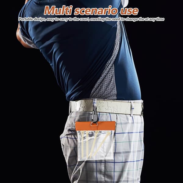 Golf Tee Oppbevaringspose med Automatisk Lukkeklips Bærbar PU Golf Tee Holder Organizer