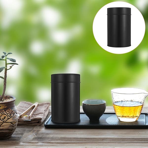 2 st plåtburkar för löst te och kaffebönor med förseglad förvaring, lätta att bära