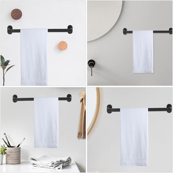 Veggmontert håndklestangorganisator tøffelstativ 48 cm elegant rustfritt stål multifunksjonell