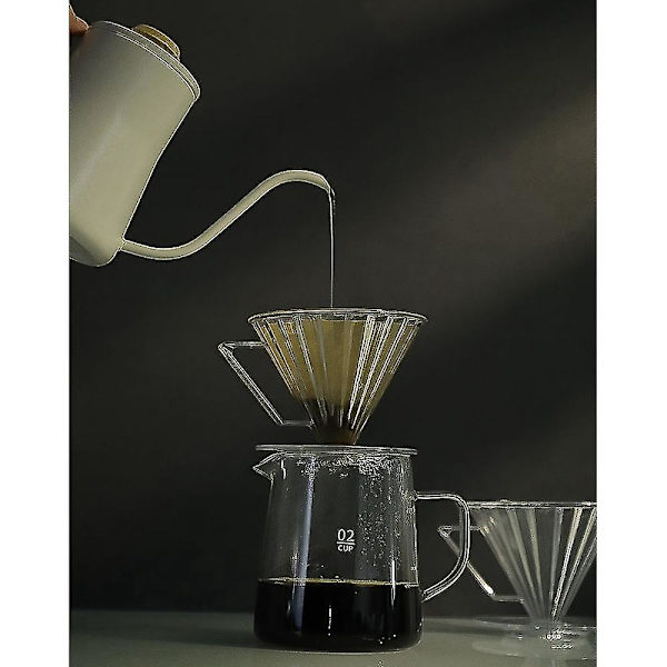 Kaffedripper Kaffeekande V60 Harpiks Tragt Dryp Kaffe Bærbar Maker Filter Kop Træholder Bryg