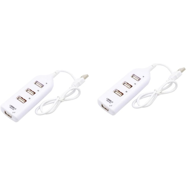 2 stk. -i-ett USB-hub 4 porter USB-splitter for bærbar PC 2.0 Datahub Overbelastningsbeskyttelse for Xp/vista/7/8/10