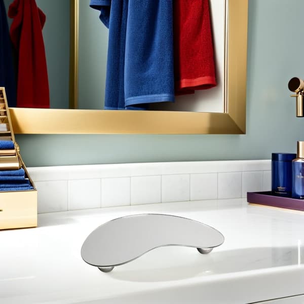 Sølv Uregelmæssig Vanity Bakke Parfume Organizer til Vanity Akryl og Rustfrit Stål Månemønster Bakke