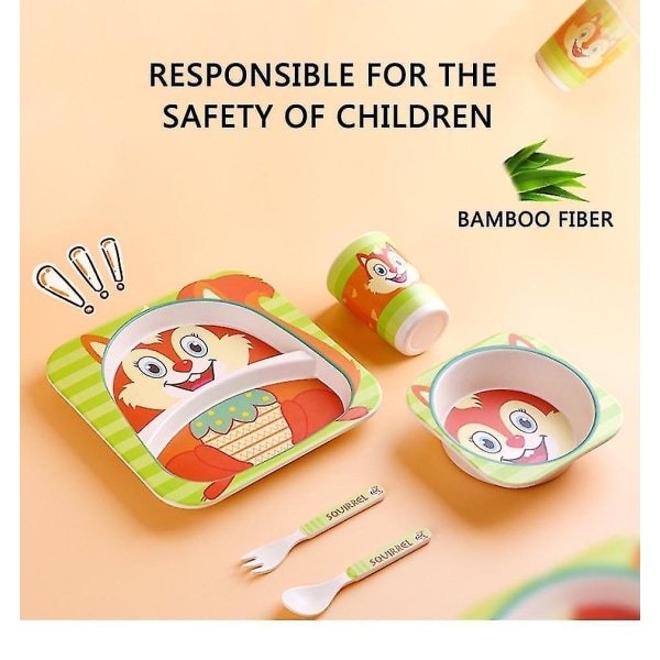 5 kpl Baby Dish -pöytäastiat Lasten sarjakuvaruokinta-astiat