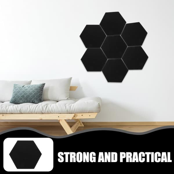 8 stk. sekskantede akustikkpaneler for vegger, lydabsorberende, lydisolerende filtmateriale, moderne