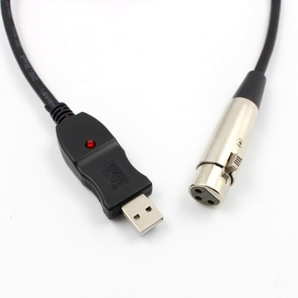 USB til XLR mikrofonlink-konverterkabel 3 meter bærbart kabel til konference- og stemmeoptagelse