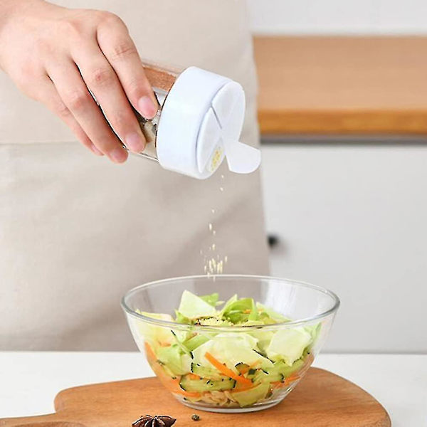 2 stk 4-i-1 Plast Salt- og Pepperdrysser 4 Ruter Tomme Krydderdispenser