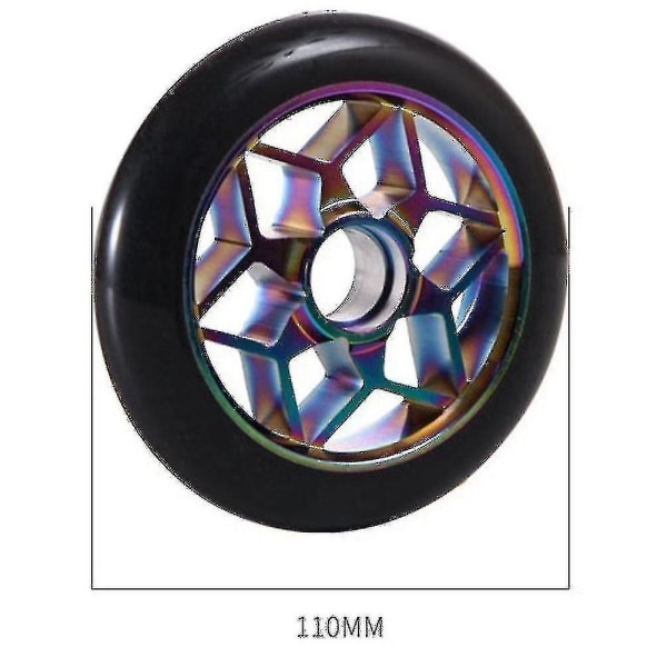 2 st 110mm Scooterhjul Pu-hjul Tjocka Stunt Med Kullager (Svart)