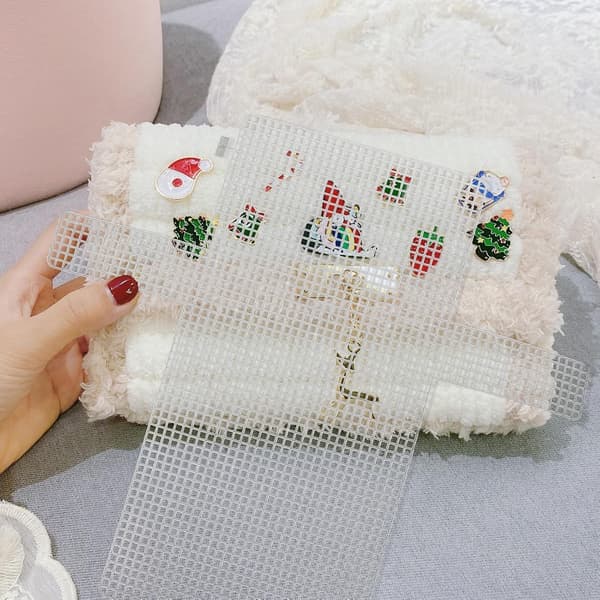 4 stk. DIY plastiknetplader til håndlavede tasker Plastikgitter vævede plader Håndværkstilbehør