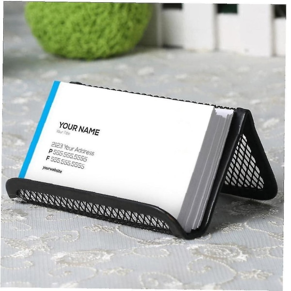 Mesh visittkortholder Business Name Card Stand Office Collection Organizer Skrivebordstilbehør