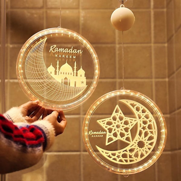 Eid Mubarak Kuun ja Tähden Valot Linnan Koristelamppu
