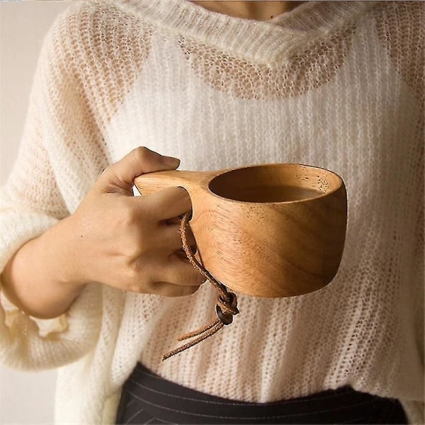 Træ-kaffekrus i japansk stil Bærbare te-mælkekopper