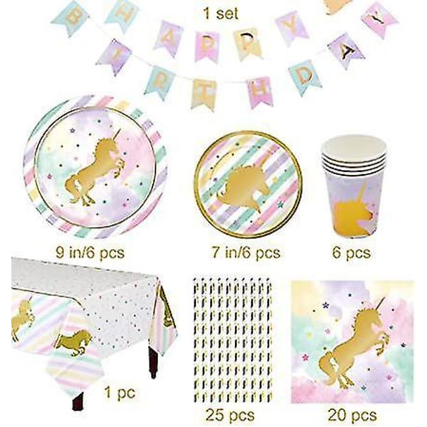65-dels Unicorn Partytillbehör Servispapper Koppar
