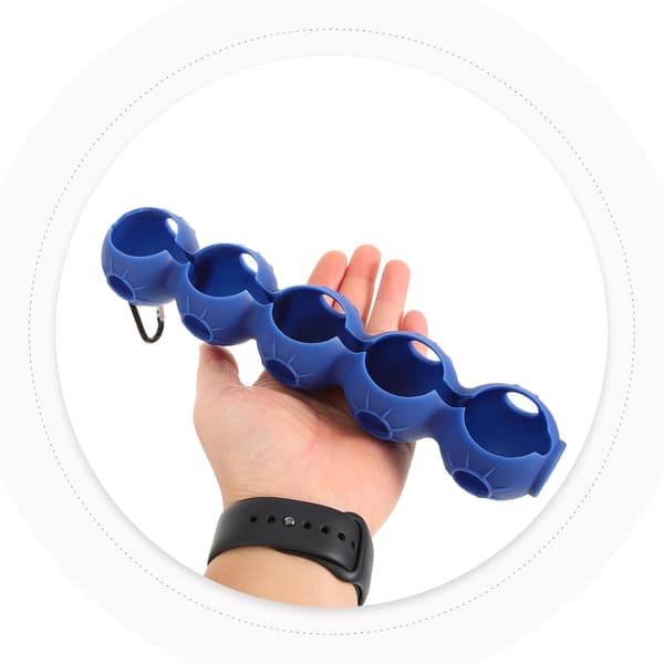 Elastisk golfballholder ermesett 5 stk blå silikon golfballbeskytter
