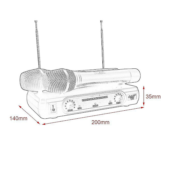 Professionel Trådløs Mikrofon Karaoke Sender