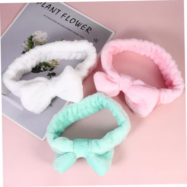 3 stk. kvinders fleece ansigtsvask pandebånd hårbue makeup pandebånd sæt elastisk til kvinder piger