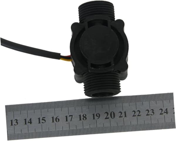 Hall-flowmåler 3/4 udvendigt gevind sort rustfrit stål impeller 1-60L/min lækagesikker forsegling til præger