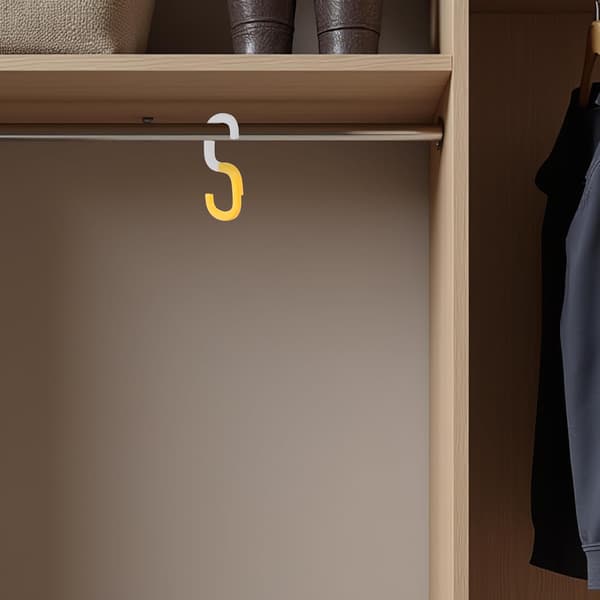 Kroker laget av solid ABS, sammenleggbare, 9 stk S-formede med antifall-design, ingen boring nødvendig