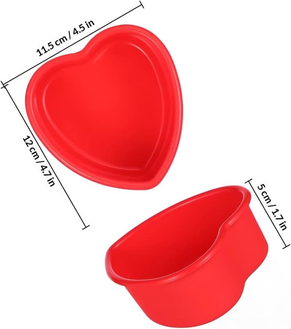 4 stk. hjerteformede silikonekageforme Hjerteformet kageform Cupcake bageform Fødevaregodkendt silikone