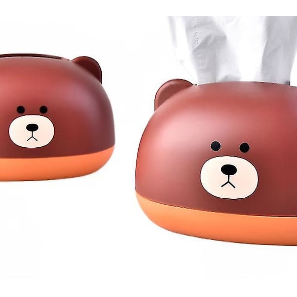 Creative Cartoon Pink Pig Brown Bear Tissue Box Paper Box (liten bjørn [brun])