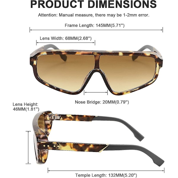 Retro One Piece Aviator Firkantede Solbriller Sport Siamese Shades Briller Til Mænd Kvinder B2722