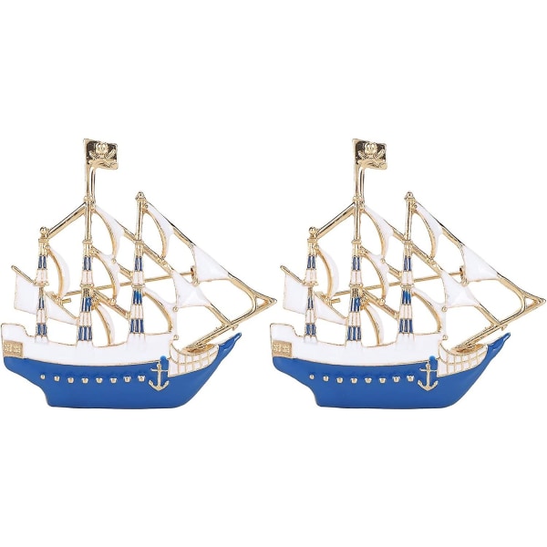 2-pack Segelbrosch, Metall Cartoon Brosch Emalj Nål Kläder Lapel Nål Badge