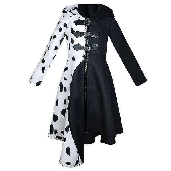 Cruella Costume Set Dress + Black Gloves Outfit Set S