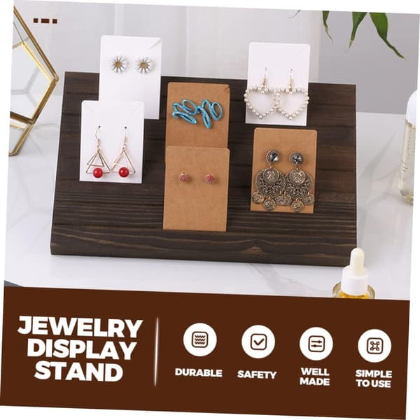 Træøreringe Display Stand Smykkeholder til Salg af Kort Øreringe Organizer til Smykkestativ og