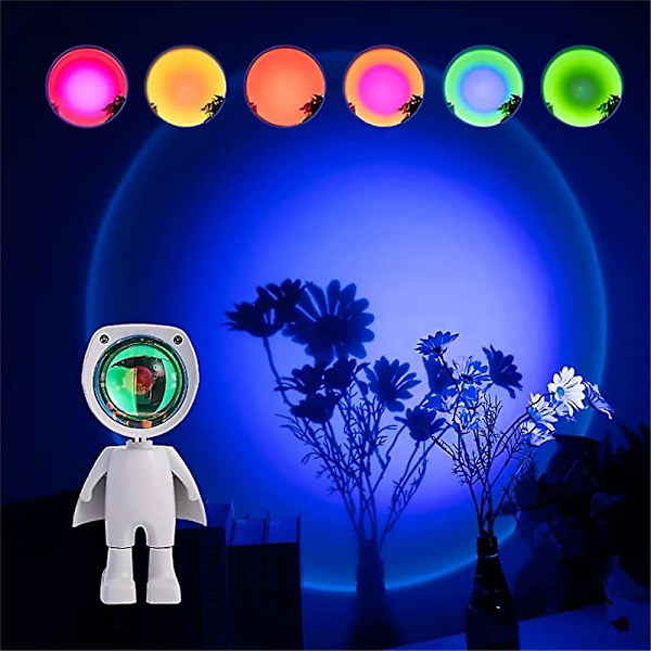 Regnbue Solnedgangsprosjektor Rgb Atmosfære Led Nattelys Hjem