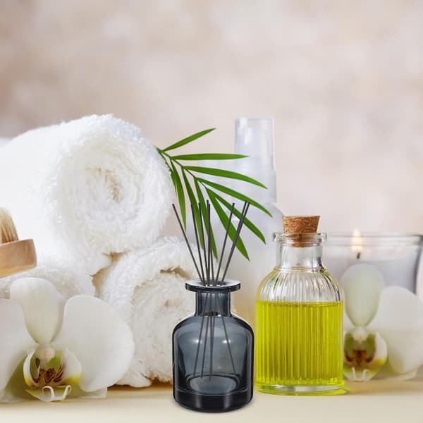 2 stk. Aroma Diffuser Flaske Glas Cylindrisk Rørpind Beholder Tom Dekorativ Krukke