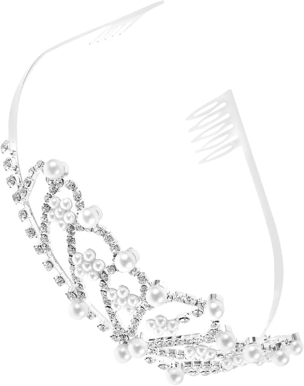 Rhinestone Perlekrone Pannebånd for Brudebachelorettefester og Skjønnhetskonkurranser Elegant Bryllupshårtilbehør