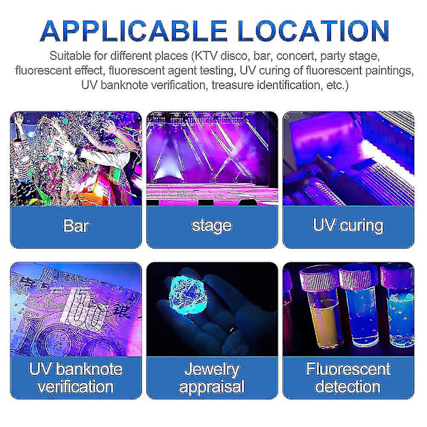 48 LED UV Sort Lysbånd Ultraviolet Rørlampe Bar Dekoration Fluorescerende Fest