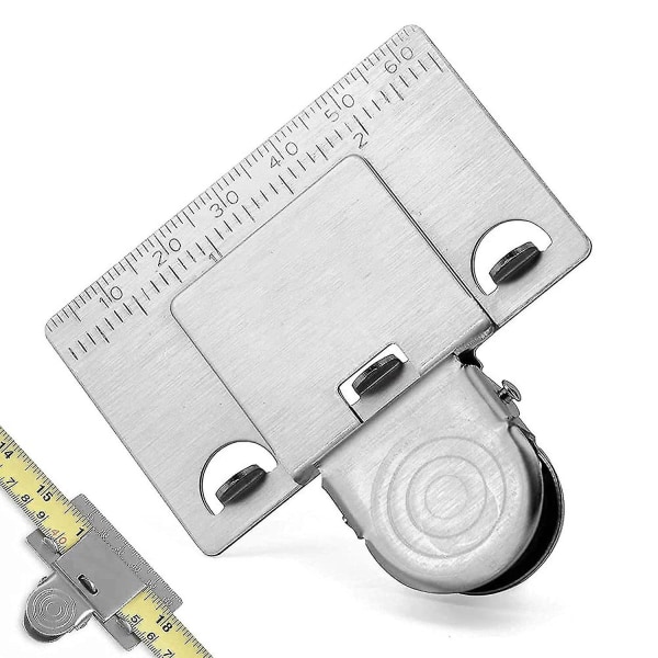 Måttbandspositioneringsklämma Hörnkanthållare Rostfritt Stål Multifunktionell Hjälp Hållare Måttbandsklämma (2 st, Silver)