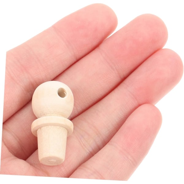 Set med 10 Träknoppar Gourd Design Flaskproppar Mini Korkar för Hantverk Dekorativa Träknoppar