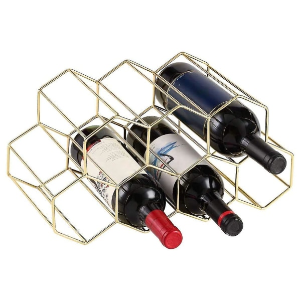 Metal Smedejern Vinflaske Opbevaringsstativ Honeycomb Rack