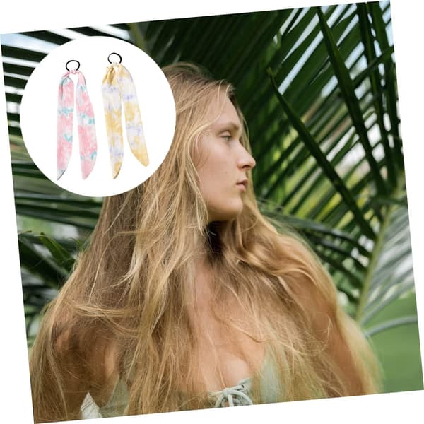 4 stk. spiralhårstrikker, silkescrunchie, hårpinne, silkehette, elegant hodeplagg