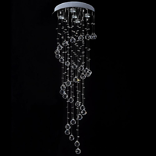 5-armad 40cm Kristall LED-kronljus Guld Hängande Ljus