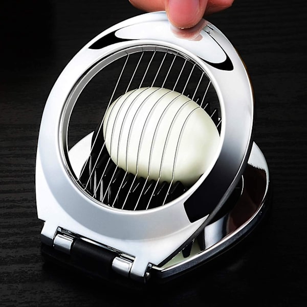 Egg Slicer Cutter - Rustfritt Stål - 1 stk - Sølv