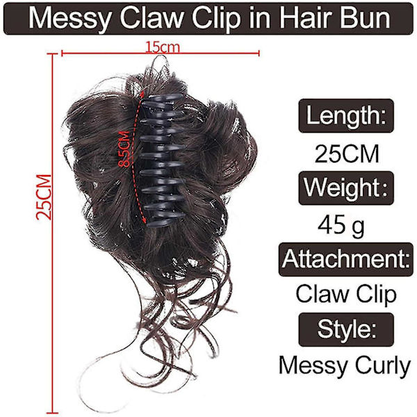 Hårbit med klämma, bulle hårbit, lockigt hår scrunchie med hår, chignon voluminös hårbit, slarvig bulle förlängningar