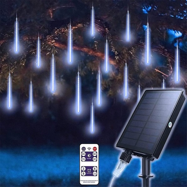 Solcelled Meteorskur-Regnlys 80cm Fjernkontroll