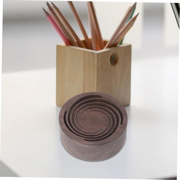 Træ Aroma Diffuser Rund Hvirvel Valnød Æterisk Olie Diffuser Træ Bil Interiør Diffuser