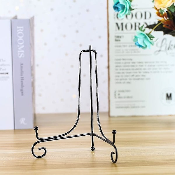 2 Pak Iron Display Stativ, Sort Jern Staffeli Plade Display Fotoholder Stativ, Viser Billedrammer, Dekorative Tallerkener, Tablets Og Kunst 4 Tommer 8 inch