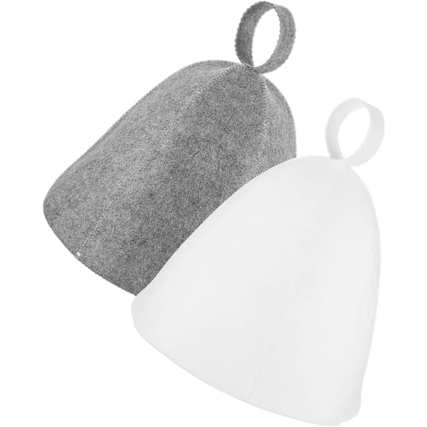 2 st Tjocka Bastuhättor i Filt för Män och Kvinnor Återanvändbara Vattenabsorberande Bastumössor