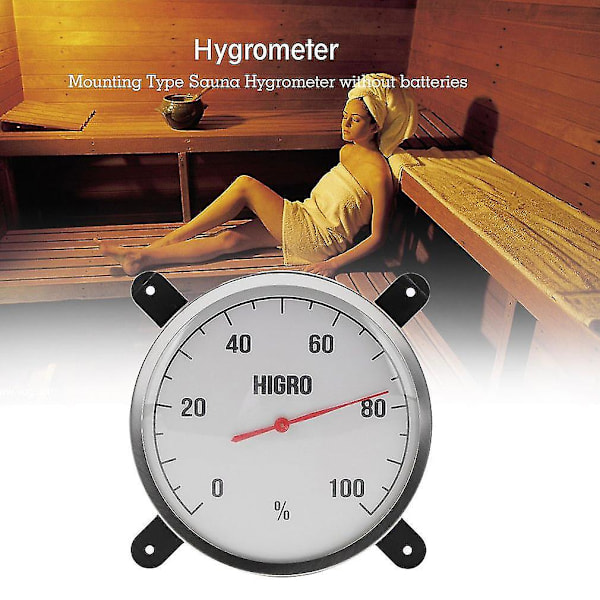 Saunatermometer i rustfrit stål til montering