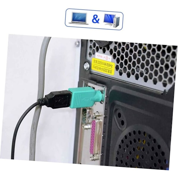 USB till 2 Mus Adapter Konverterare Adapter för Stationär Dator Inga Drivrutiner Behövs
