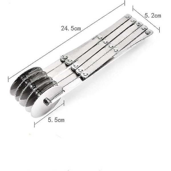Dej Cutter, Pizza Cutter Rustfrit Stål 5 Hjul Justerbar