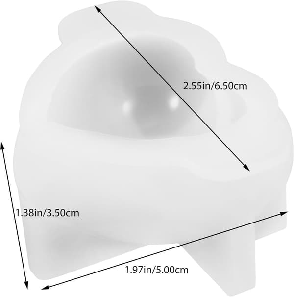 Hjerteformet silikonform for stearinlys 4,9x4,3x2,5 cm for aromaterapi duftlys