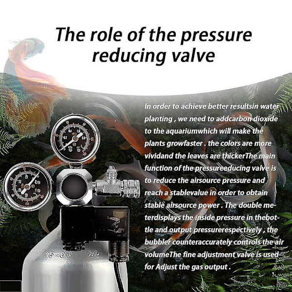Hoomin CO2 Regulator Sæt Akvarium Trykreducerer